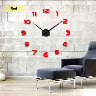 2018  Free Shipping New Clock Watch Wall Clocks Horloge 3d Diy Acrylic Mirror Stickers Home Decoration Living Room Quartz Needle